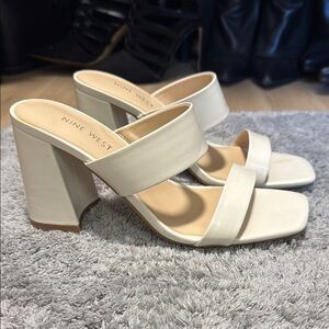 Nine West Cream Heeled Sandals